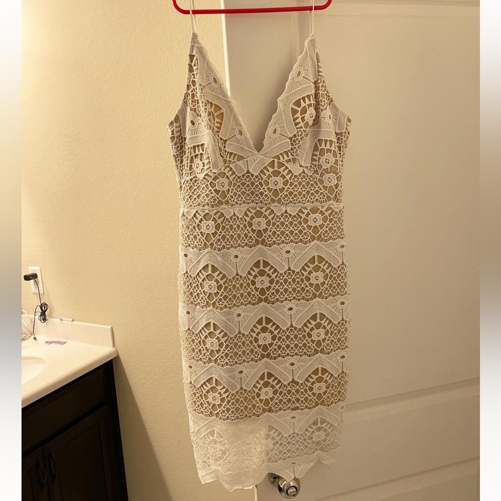 Lulus white/nude cocktail dress
